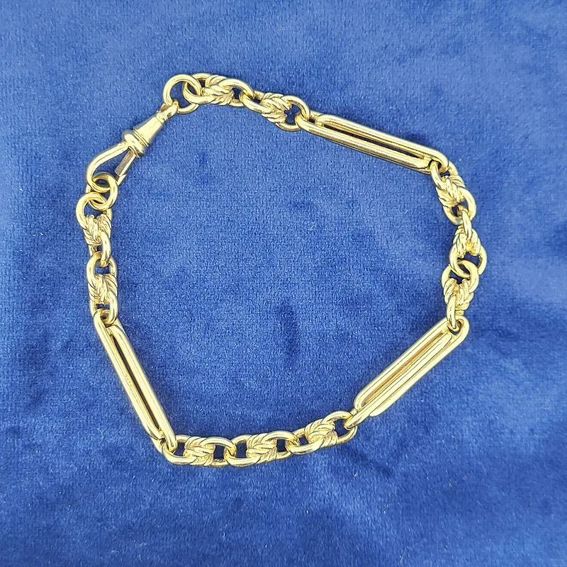 9ct Yellow Gold Fetter Link Albert Bracelet — image 3