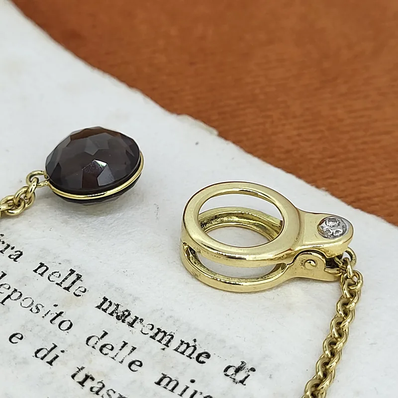 18ct Gold Bracelet with Diamond Clasp - Brown — image 4