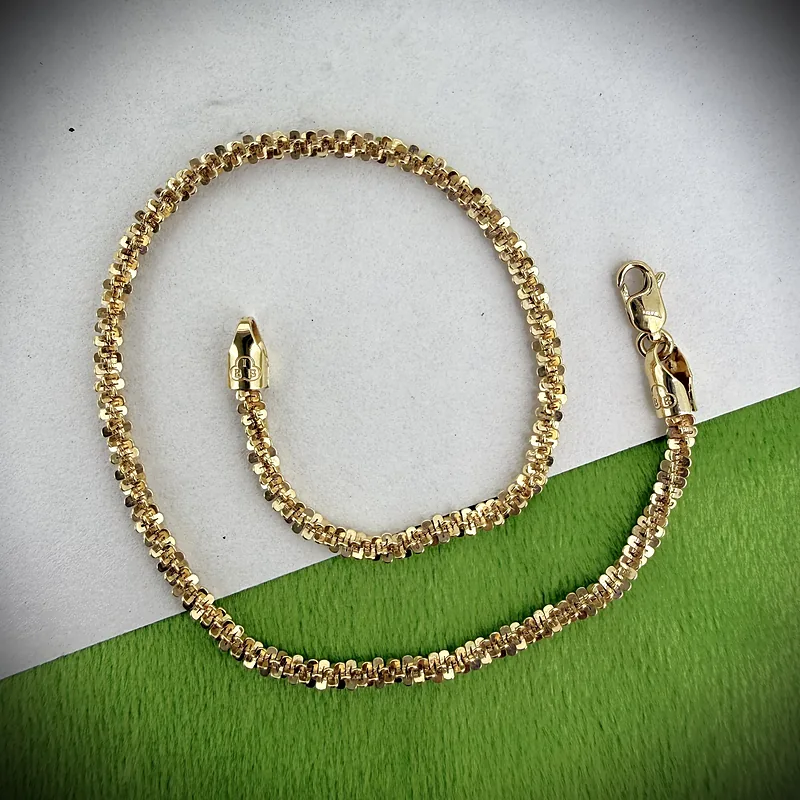 9ct Yellow Gold Tinsel Link Bracelet