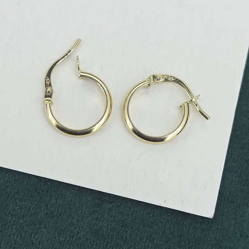 9ct Yellow Gold Polished Hoop Earrings - 13mm — image 5