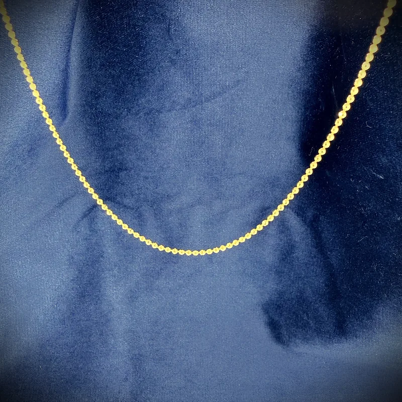 18ct Yellow Gold Faceted Ball Chain Necklace