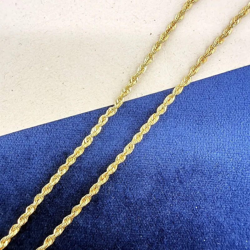 9ct Yellow Gold Rope Link Necklace with T-Bar — image 5