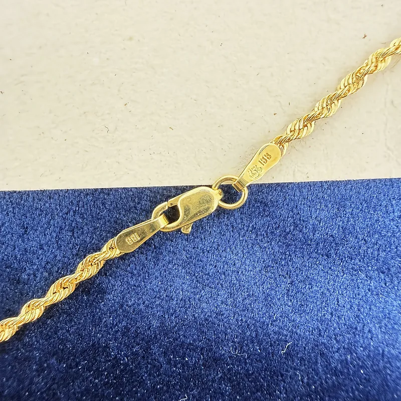 9ct Yellow Gold Rope Link Necklace with T-Bar — image 6