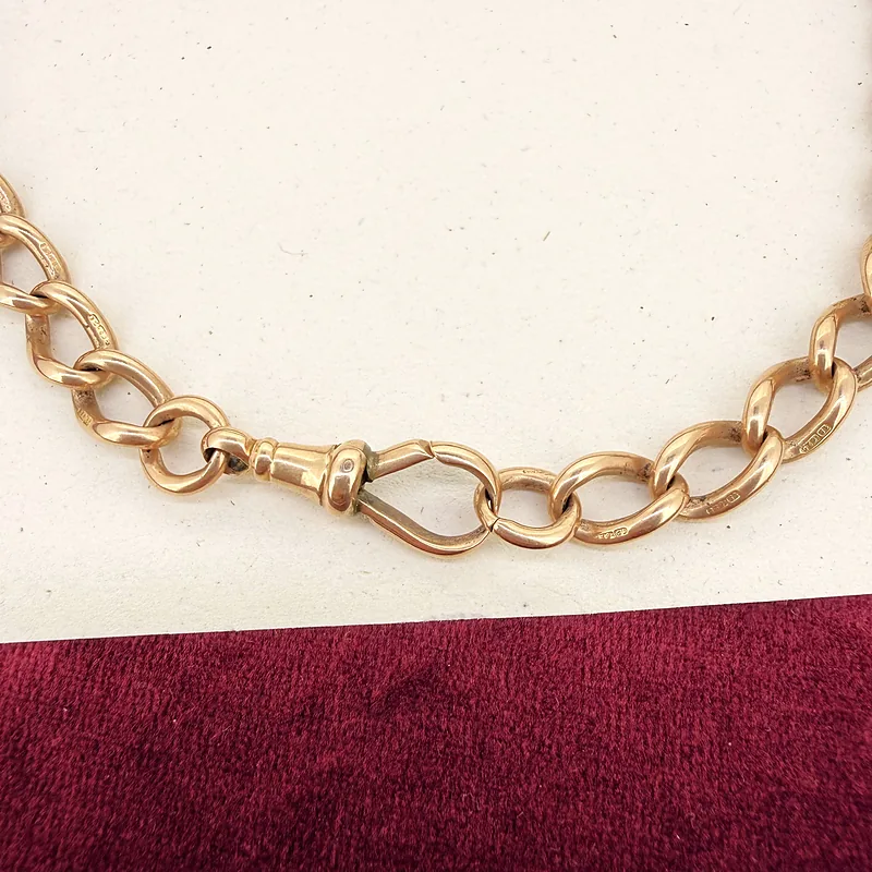 Antique 15ct Yellow Gold Albert Chain with T-bar — image 8