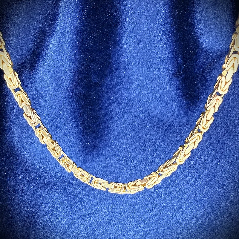 Italian 9ct Yellow Gold Byzantine Chain
