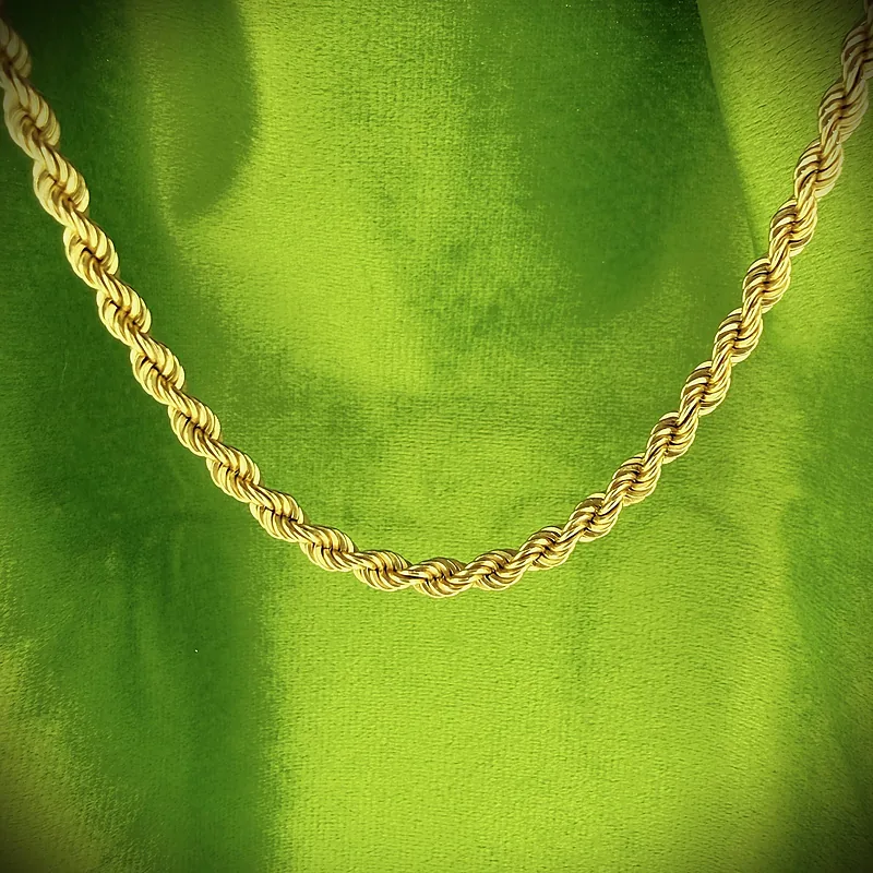 Solid 9ct Yellow Gold Rope Chain