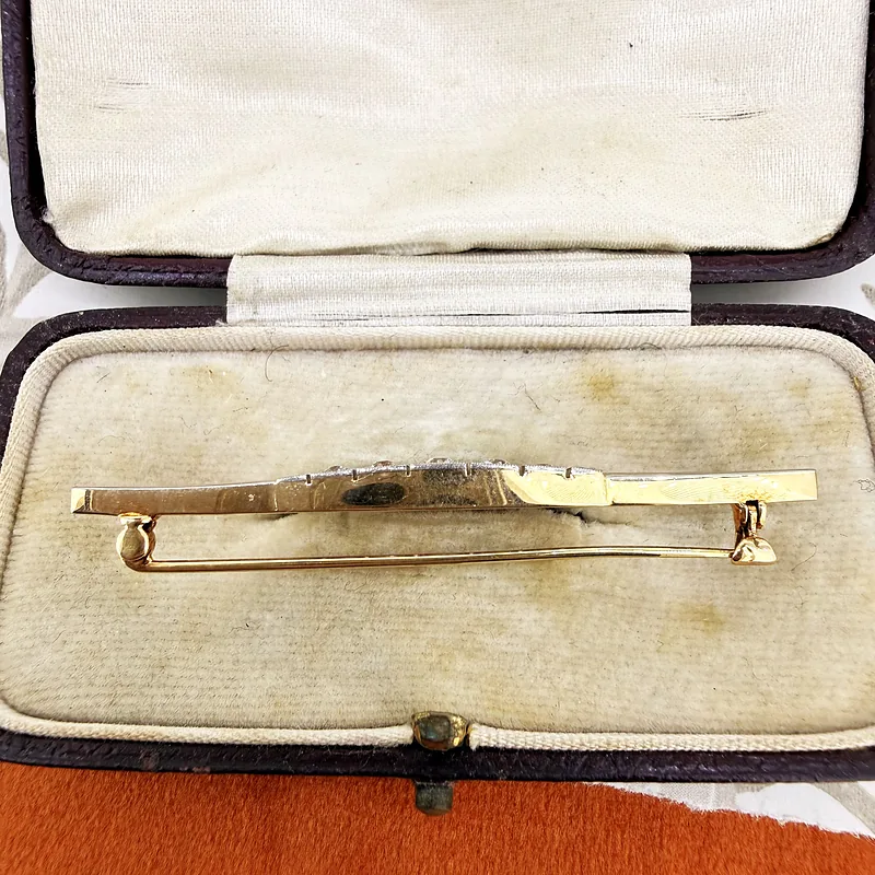 14ct Gold Art Deco Diamond Brooch 0.32cts — image 5
