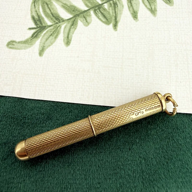 Vintage 9ct Gold Retractable Toothpick Pendant, Birmingham 1969 — image 3
