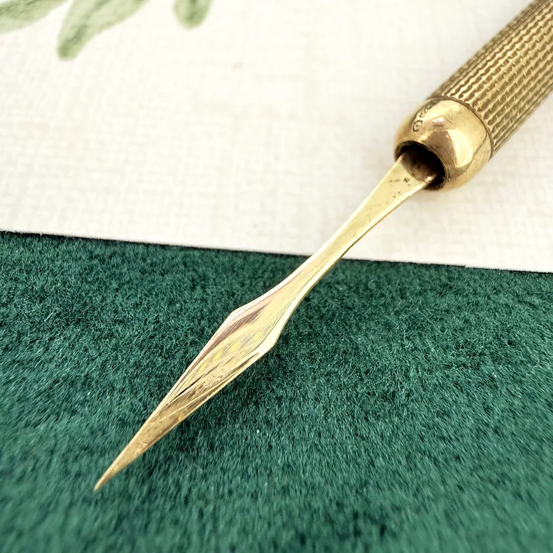 Vintage 9ct Gold Retractable Toothpick Pendant, Birmingham 1969 — image 5