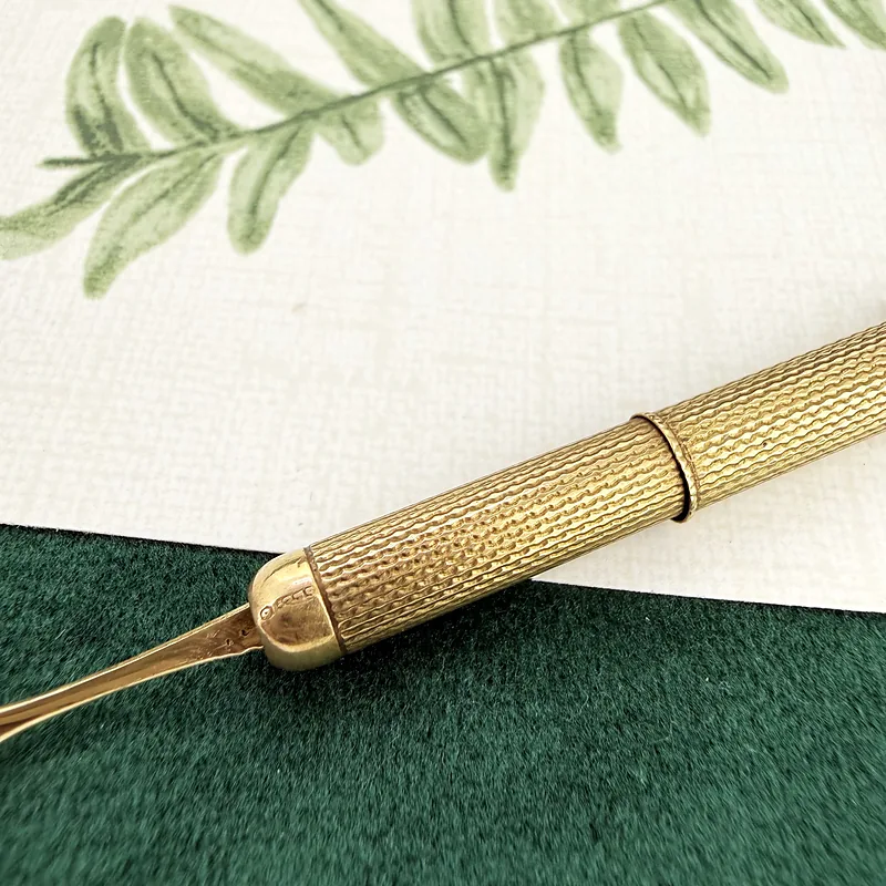 Vintage 9ct Gold Retractable Toothpick Pendant, Birmingham 1969 — image 6