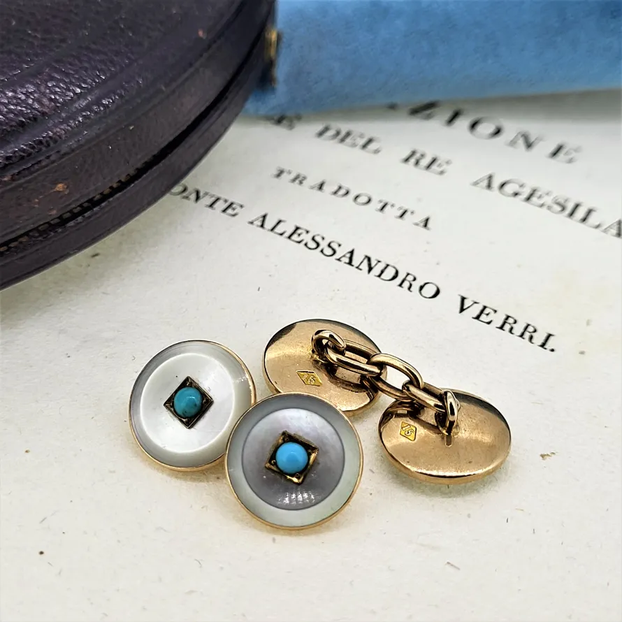 Harvey &amp; Gore Cufflink &amp; Stud Set - Onyx &amp; Turquoise — image 8
