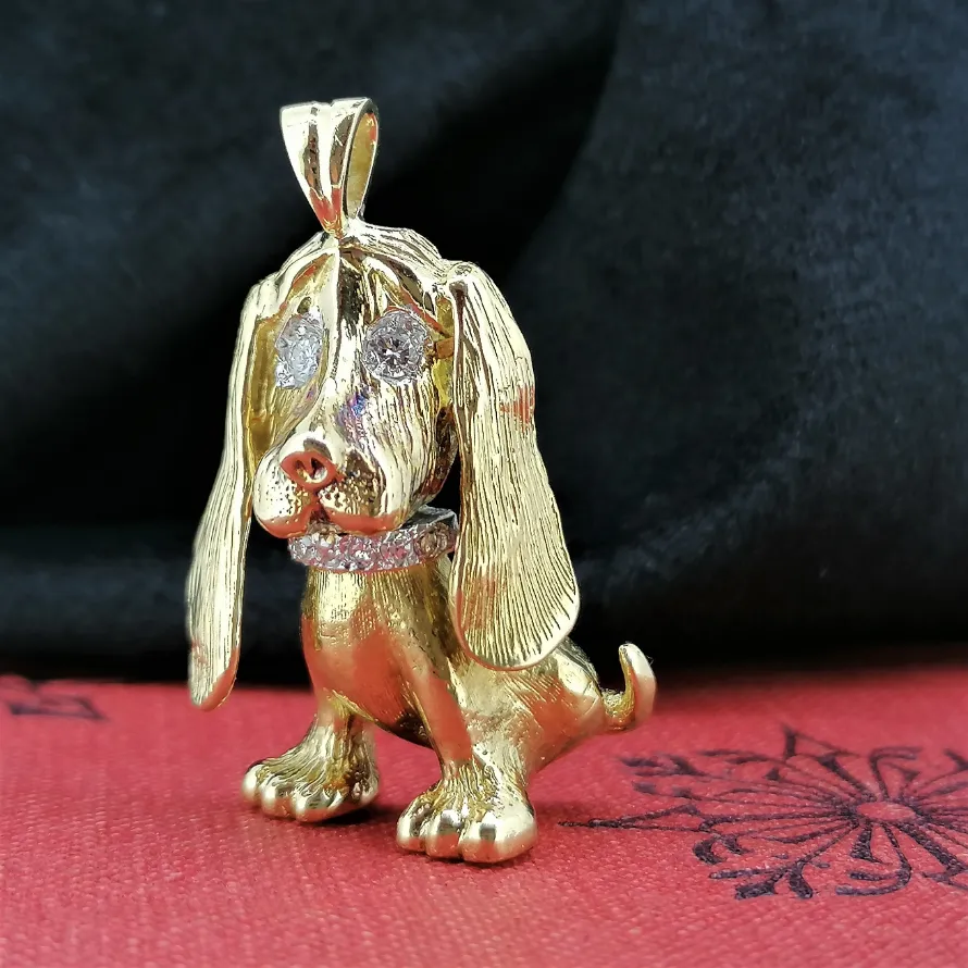 18ct Gold &amp; Diamond Basset Pendant — image 2