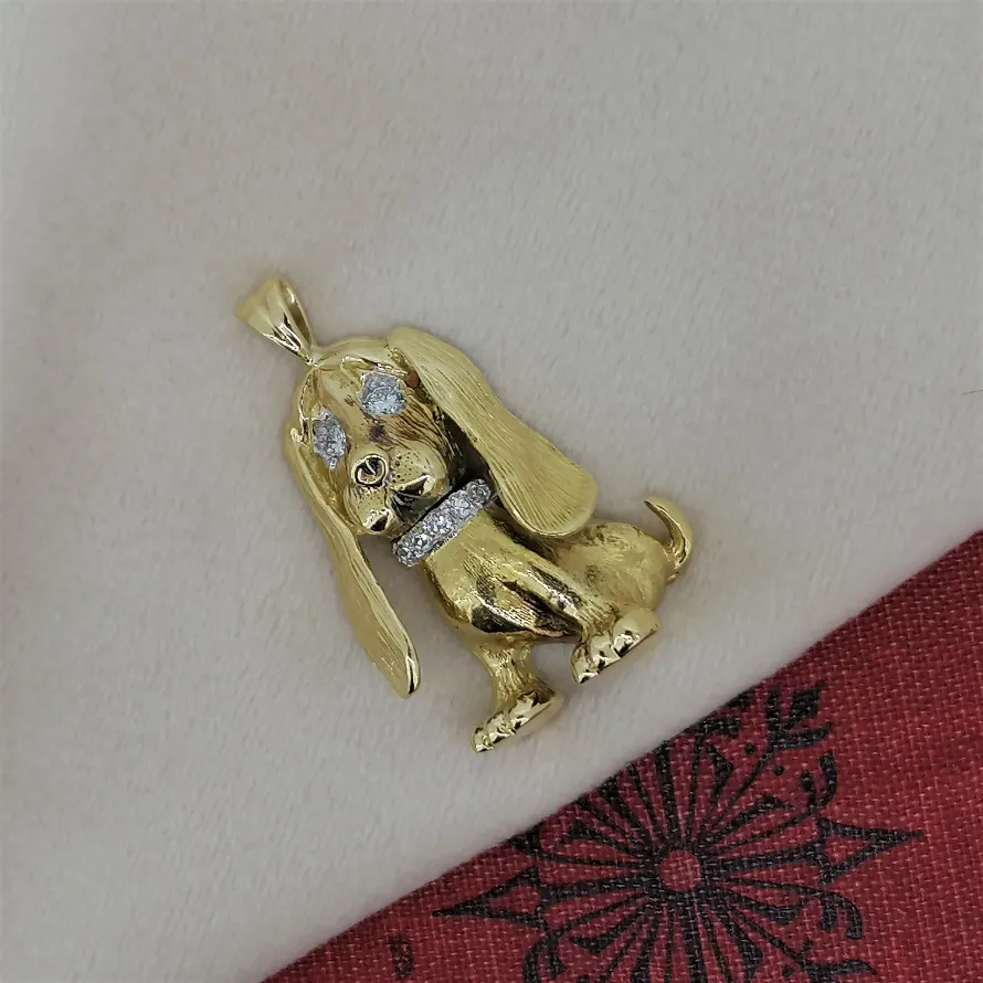 18ct Gold &amp; Diamond Basset Pendant — image 3
