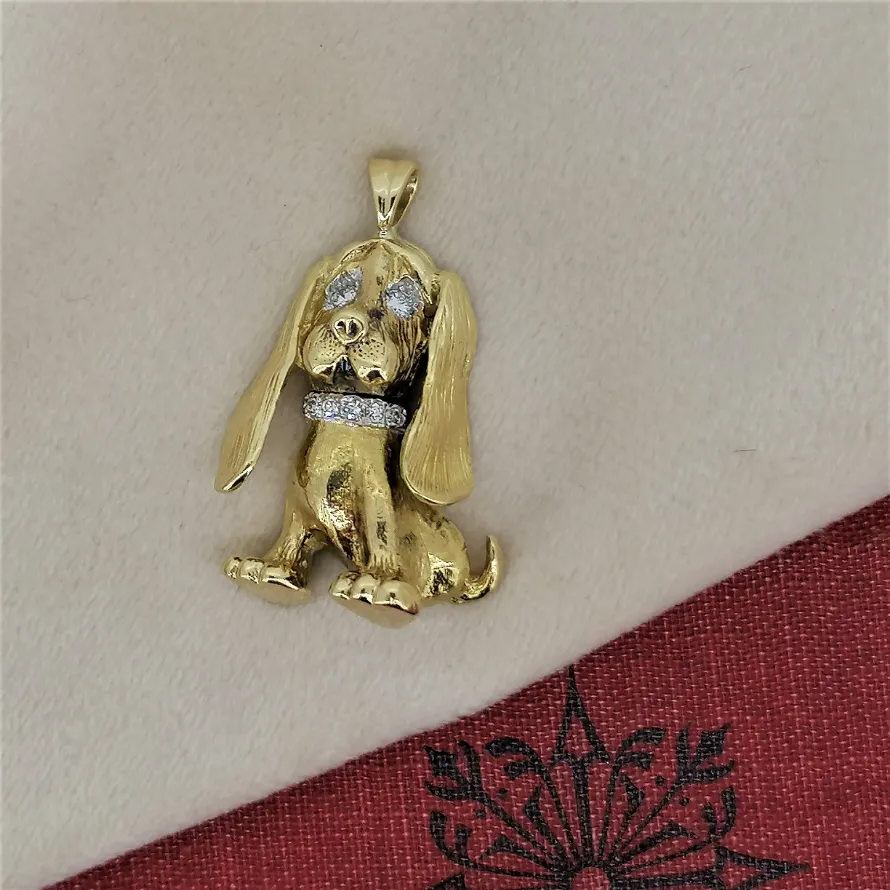 18ct Gold &amp; Diamond Basset Pendant — image 4