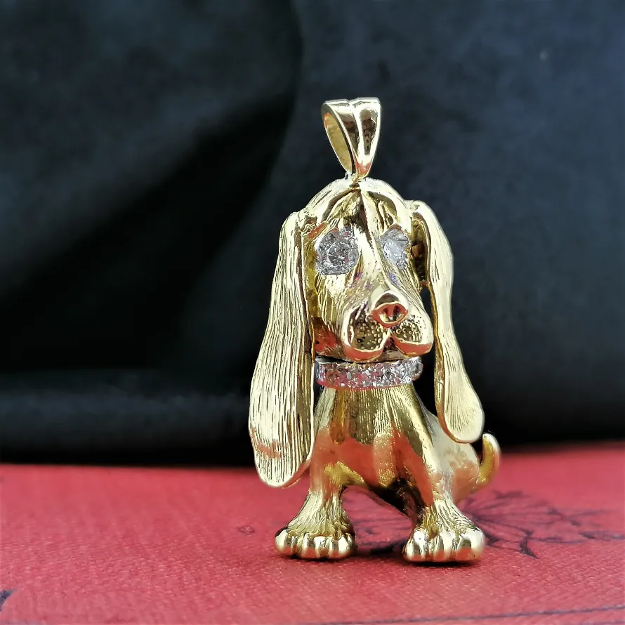 18ct Gold &amp; Diamond Basset Pendant — image 5