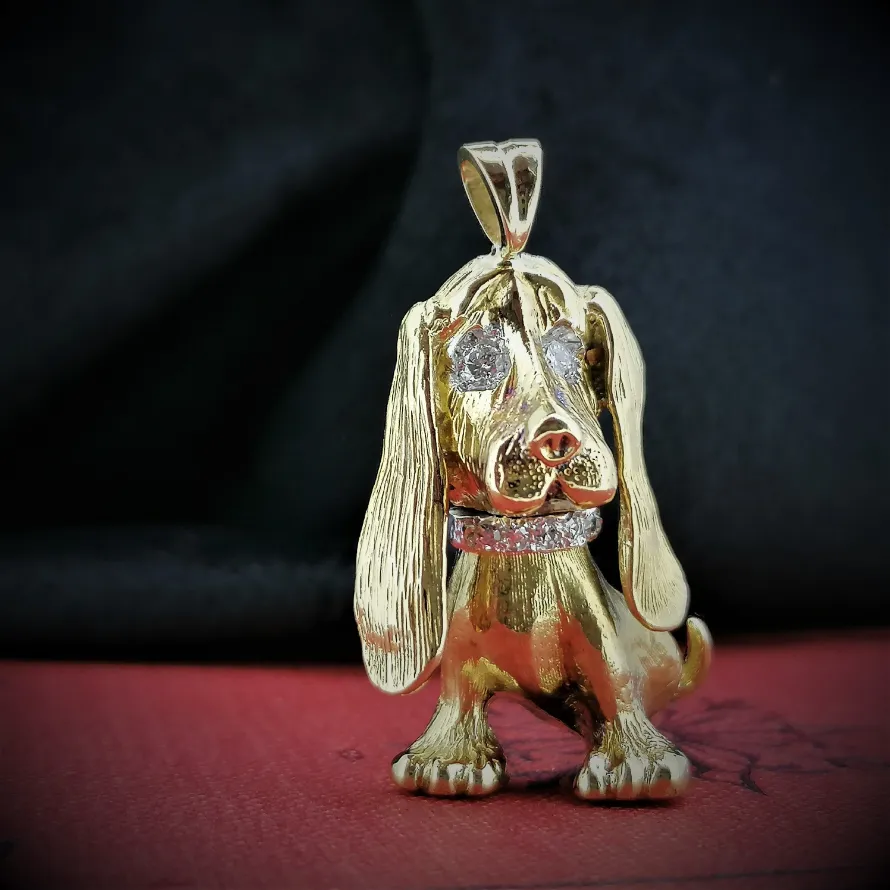 18ct Gold &amp; Diamond Basset Pendant