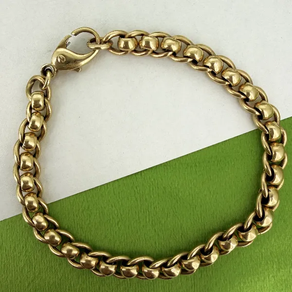 Birmingham 1984! Vintage 9ct Yellow Gold Rollerball Bracelet — image 3