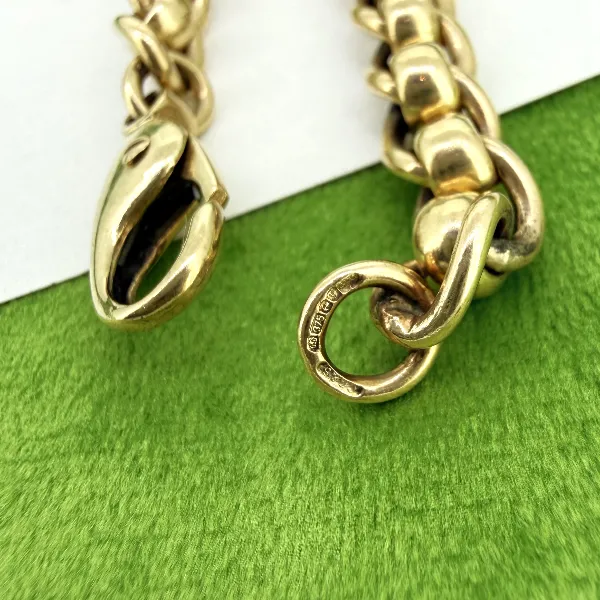 Birmingham 1984! Vintage 9ct Yellow Gold Rollerball Bracelet — image 5