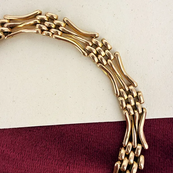 London 1972! Vintage 9ct Yellow Gold Gate Bracelet — image 8
