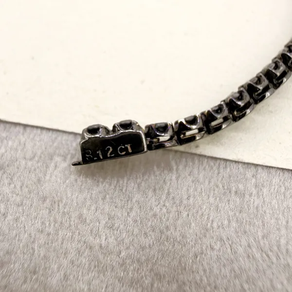 18ct Gold Black and White Diamond Tennis Necklace 8.12cts — image 10