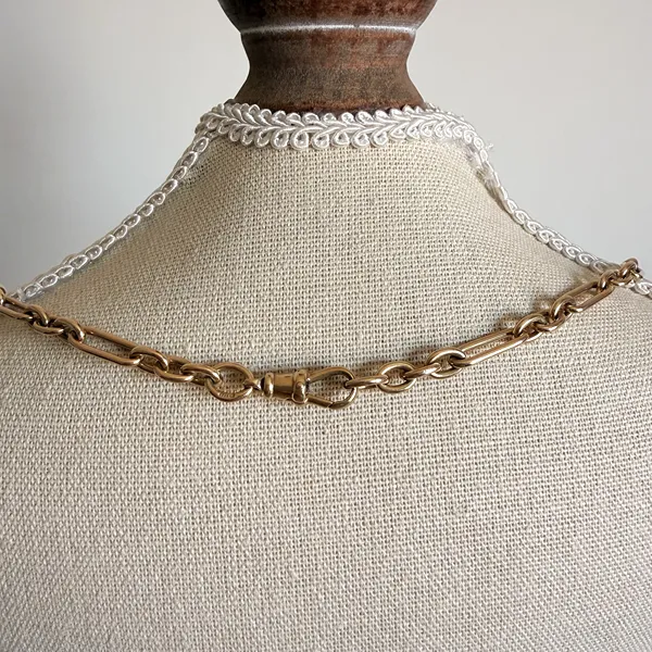 9ct Yellow Gold Trombone Albert Chain, Birmingham 1992 — image 12