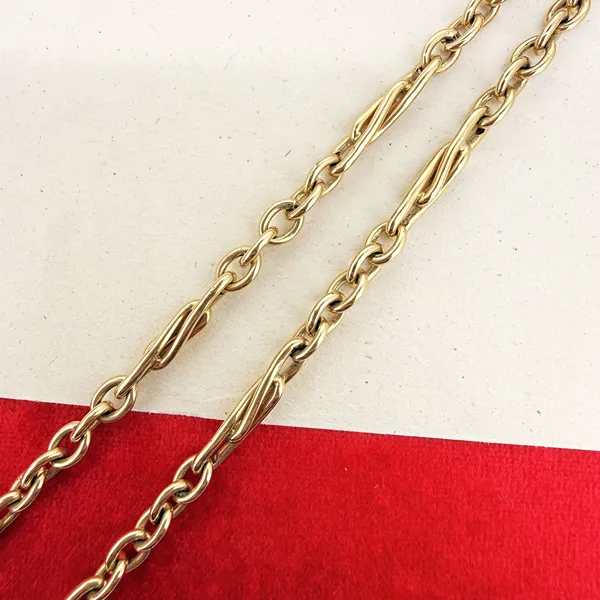 9ct Yellow Gold Fancy Trombone  Albert Chain — image 5