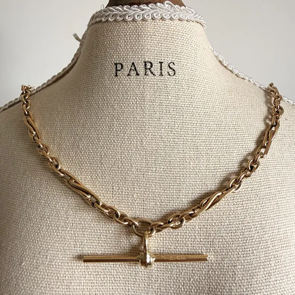 9ct Yellow Gold Fancy Trombone  Albert Chain — image 9