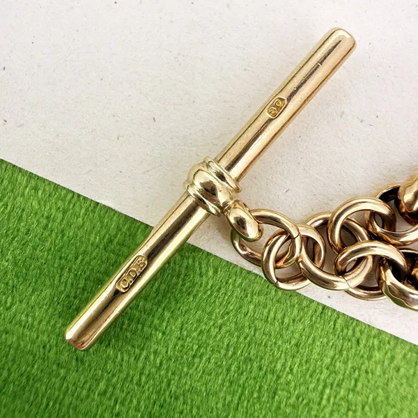 Antique 9ct Gold Fancy Belcher Albert Chain — image 5