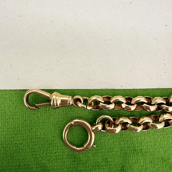 Antique 9ct Gold Fancy Belcher Albert Chain — image 8