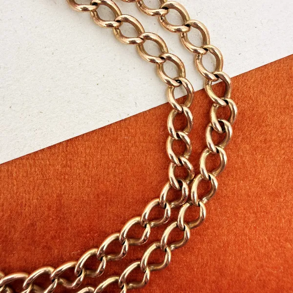 Birmingham 1941! Antique 9ct Rose Gold Albert Chain — image 5