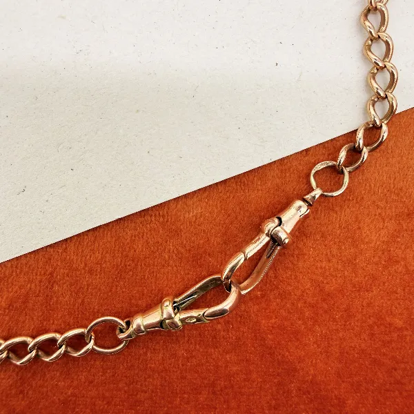 Birmingham 1941! Antique 9ct Rose Gold Albert Chain — image 6