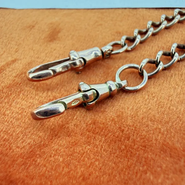 Birmingham 1941! Antique 9ct Rose Gold Albert Chain — image 7