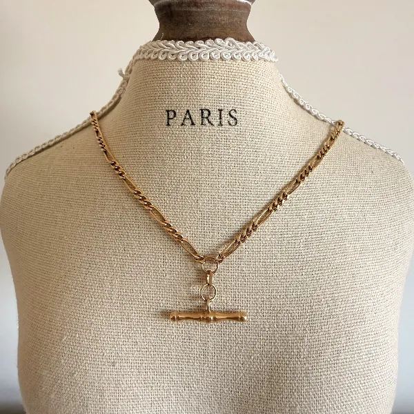 Birmingham 1995! Vintage 9ct Yellow Gold Albert Style Figaro Chain — image 7
