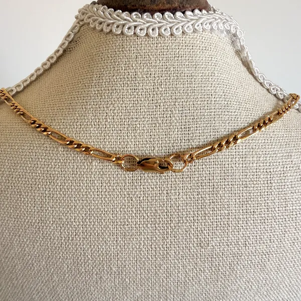 Birmingham 1995! Vintage 9ct Yellow Gold Albert Style Figaro Chain — image 9
