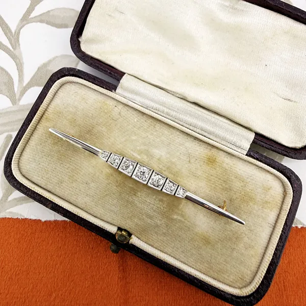 14ct Gold Art Deco Diamond Brooch 0.32cts — image 3