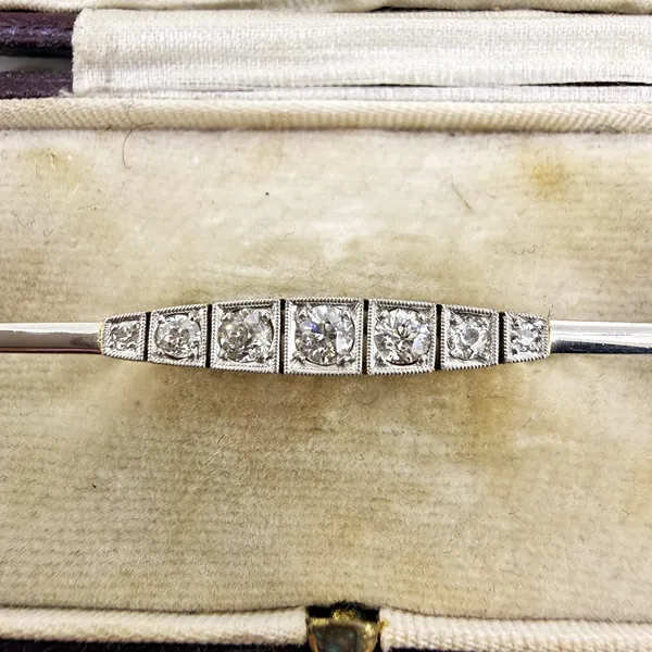 14ct Gold Art Deco Diamond Brooch 0.32cts — image 4