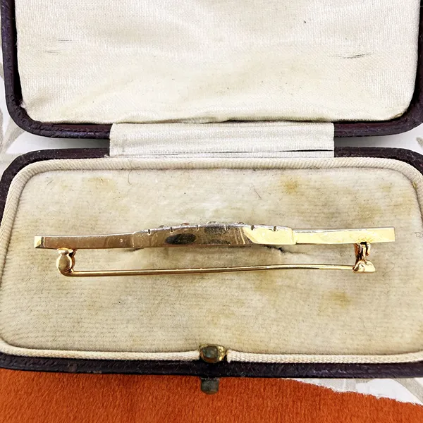 14ct Gold Art Deco Diamond Brooch 0.32cts — image 5