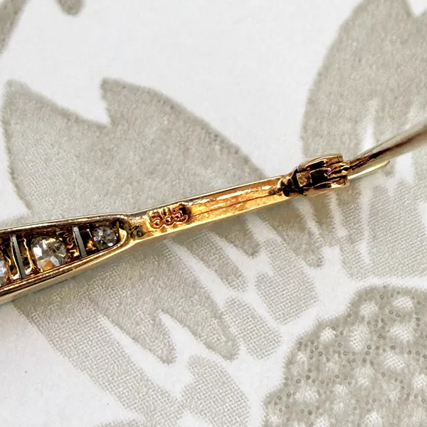 14ct Gold Art Deco Diamond Brooch 0.32cts — image 6