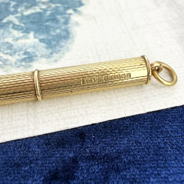 Birmingham 1960! 9ct Gold Retractable Cigar Piercer Pendant — image 6