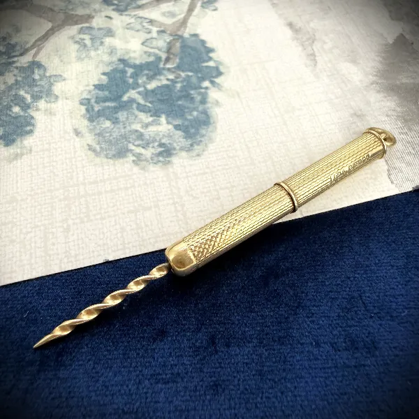 Birmingham 1960! 9ct Gold Retractable Cigar Piercer Pendant