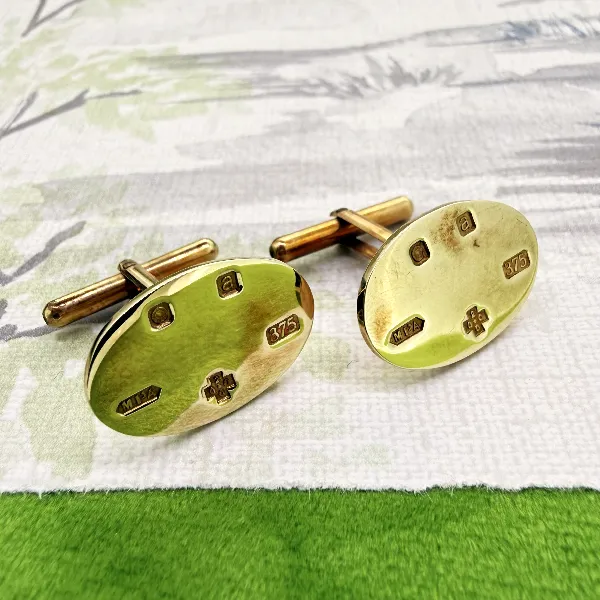 Birmingham 2000! 9ct Yellow Gold Millennium Cufflinks  — image 3