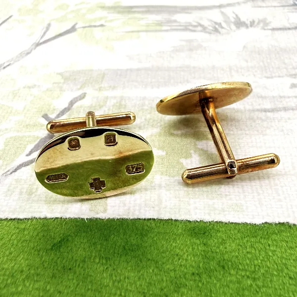 Birmingham 2000! 9ct Yellow Gold Millennium Cufflinks  — image 4