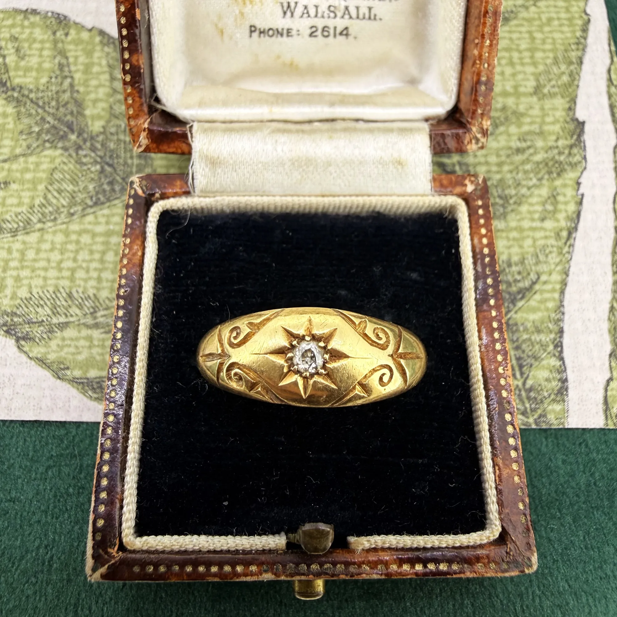 Antique 18ct Gold Diamond Starburst Ring, Birmingham 1912 — image 2