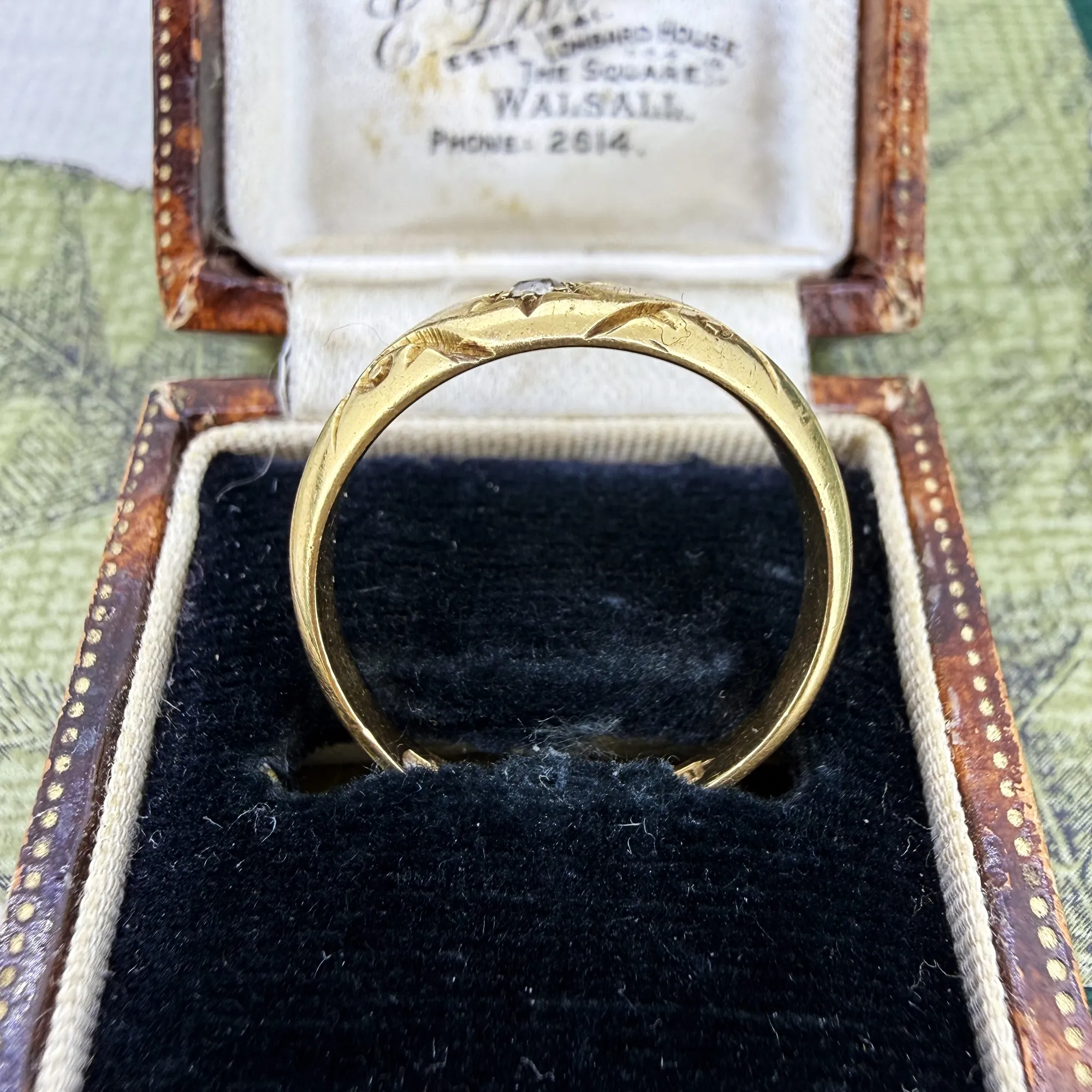 Antique 18ct Gold Diamond Starburst Ring, Birmingham 1912 — image 9