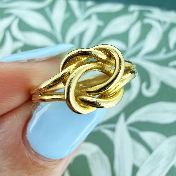 London 1973! 18ct Yellow Gold Love Knot Ring  — image 5