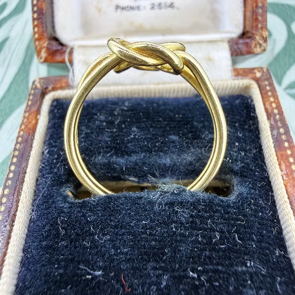 London 1973! 18ct Yellow Gold Love Knot Ring  — image 8