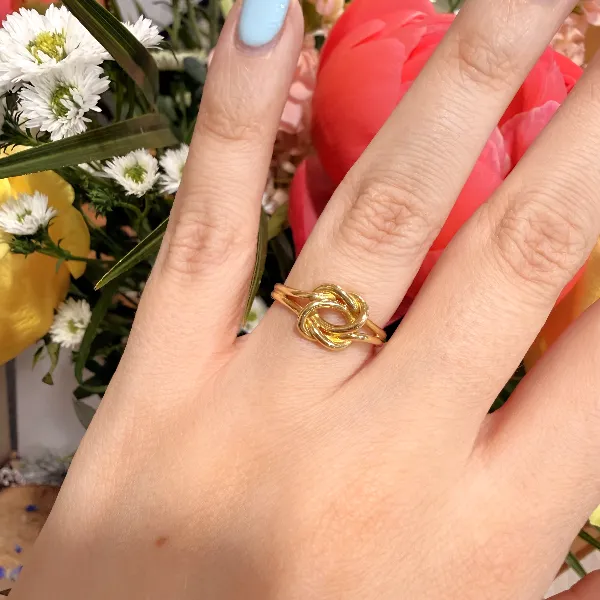 London 1973! 18ct Yellow Gold Love Knot Ring  — image 10