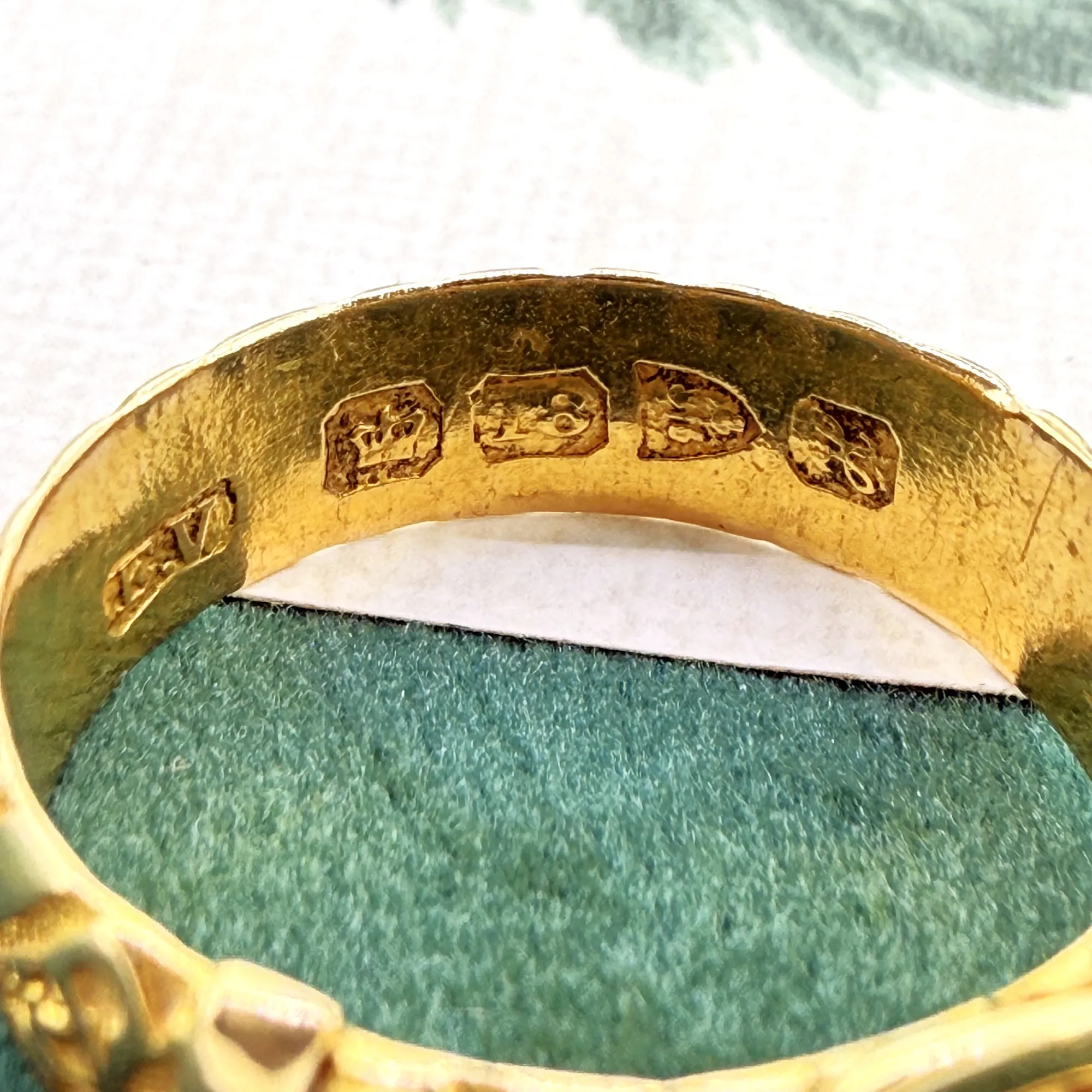 Antique 18ct Yellow Gold Floral Buckle Ring, Chester 1908 — image 9