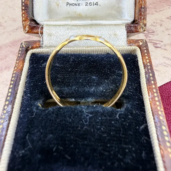 Chester 1899! Antique Victorian 15ct Gold Ruby & Seed Pearl Ring — image 9