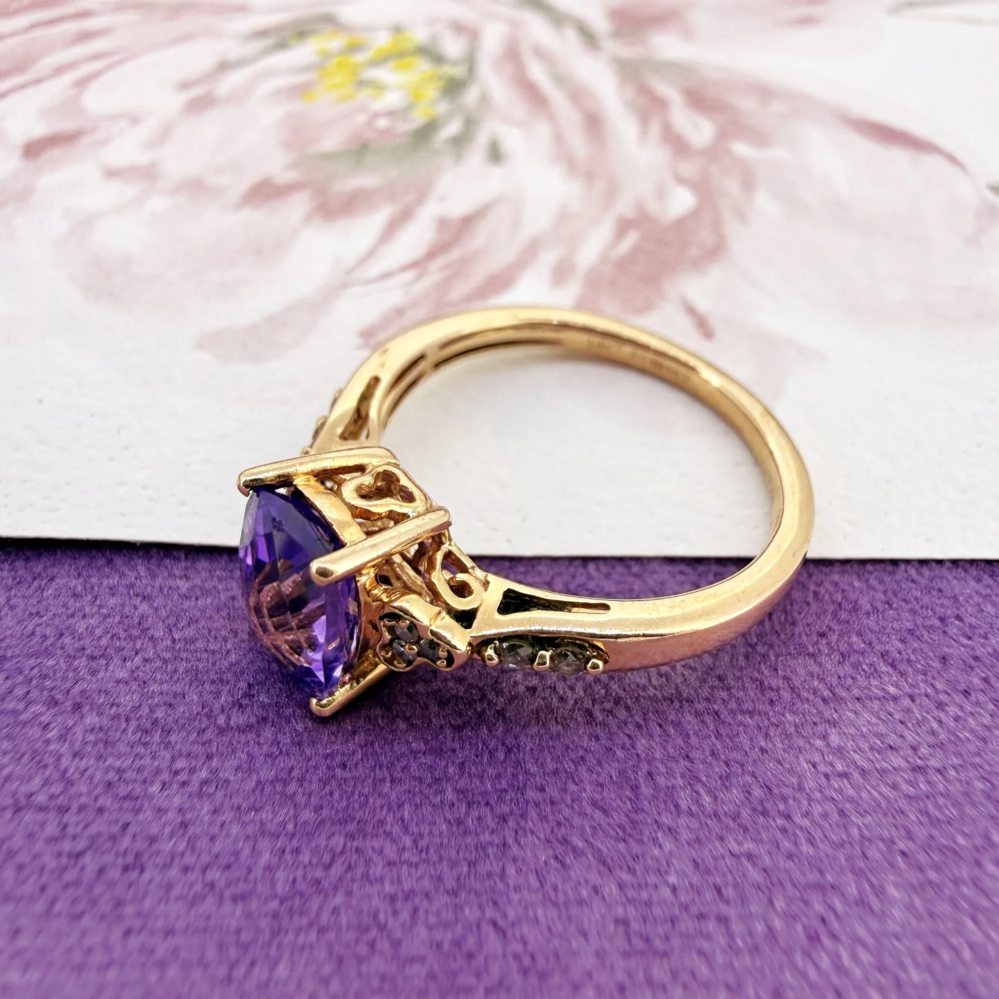 Le Vian 14ct Rose Gold Amethyst and Diamond Ring — image 6